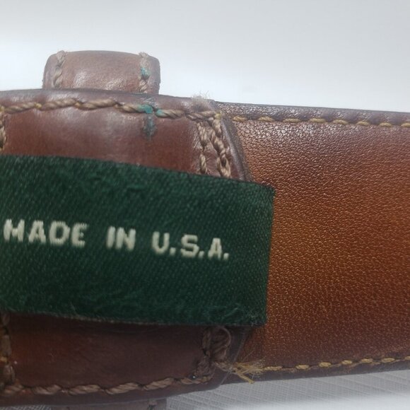 Cole Haan Leather Belt Genuine Leather Brass Buckle 40/100 Made in USA - Picture 5 of 16